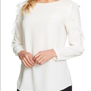 1. State White Ruffle Steve Top - NWT